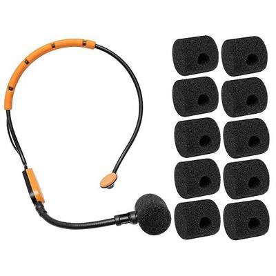 10 Pcs Mic Covers Pop Filter Compatible with Shure SM31FH SM31 Fitness Headset, PGA31, P31 Headset Microphone Bulk Value Bundle Windscreen (All Black)