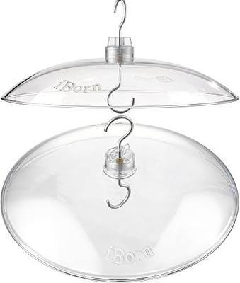 iBorn Baffles for Bird Feeders, 13” Bird Feeder Cover for Rain Guard, Birds Feeders Rain Guard, Full Protection for Feeders for Outdoors, Chew-Proof Polycarbonate, Pack of 2, Transparent