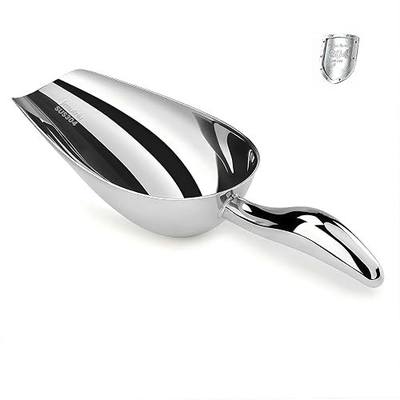 12 Oz 304 Stainless Steel Ice Scoop for Freezer & Ice Machine – Heavy Duty Metal Scooper, Dishwasher Safe, Multi-Purpose for Kitchen, Bar, Party, Wedding (Ice, Flour, Dry Goods)
