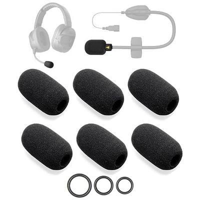 6-Pack Microphone Foam Compatible with CARDO PACKTALK, FREECOM X, Spirit Series, Motorcycle Helmet Mic Cover Replacement Parts Windscreen Pop Filter + 12 O-Rings in 3 Sizes