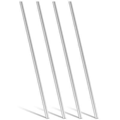 304 Stainless Steel Wall End Caps - 48" L × 0.7" W, 4-Pack (Fits 0.1" Thick), Glossy Drop-in Backsplash Accessory for Range Hood & Kitchen Panel Splicing/Edging