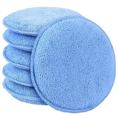 AIDEA Car Wax Applicator Pad, Microfiber Applicator Pad for Buffing & Detail Polishing, 6PK Round Foam Pads for Car Cleaning and Fine Polishing, 5 Inch