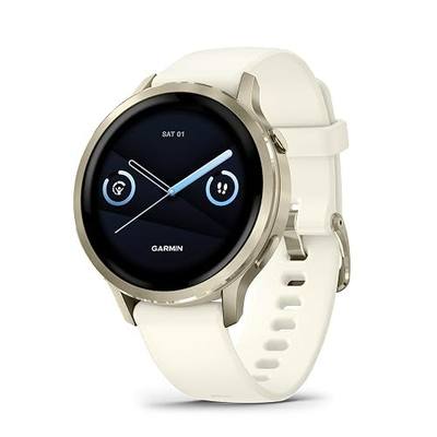 Garmin Venu® 4, 41mm, Advanced Health and Fitness GPS Smartwatch, Bright and Colorful Display, Built-in Flashlight, 10 Days of Battery Life, Lunar Gold with Bone Silicone Band | 41mm Venu 4 with 1.2 Amoled, Built-in LED Flashlight, Advanced Health and GPS Tracking, Up to 10 Days Battery