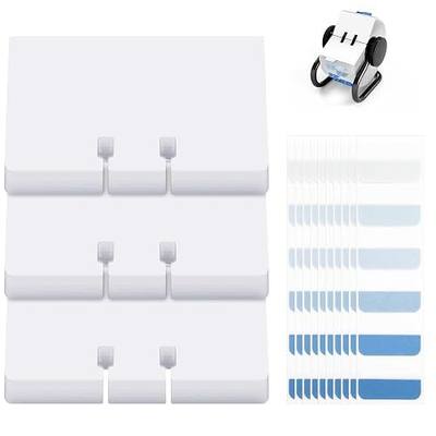 300 Pcs Business Cards Refill Kit, Compatible with Rolodex Card File Holds, Unruled, 2-1/4" x 4", with Gradient Blue Index Tabs (Large), White Rotary File Card Replacement Set