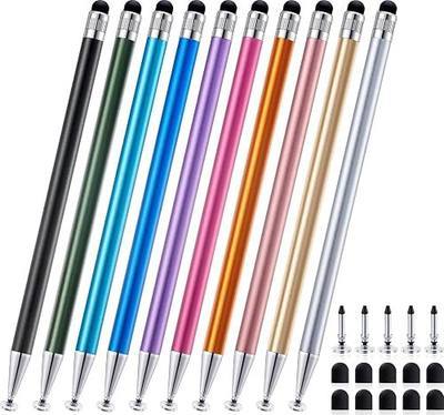 LINFANC 10 Pcs 2-in-1 Stylus Pen for Touchscreen, High Precision & Sensitivity Stylus Pen for iPad/iPhone/Android Tablets, Compatible with All Touch Screens