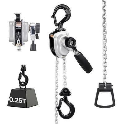 VEVOR Manual Lever Chain Hoist, 1/4T 550LBS Capacity Heavy Duty Come Along, 10FT Lift G80 Alloy Steel Chain with Dual Pawl Mechanical Brake,360°Rotating Hooks, for Warehouse Construction Garage