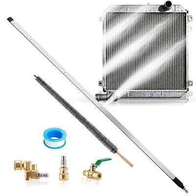 REALYOU 40" Radiator Cleaning Wand, 4500 PSI Radiator Cleaner Wand Water & Air Dual-Use, Radiator Cleaning Tool with 25° Fan Nozzle, Brush, Quick Coupler, Radiator Cleaner for Car, Truck, RV