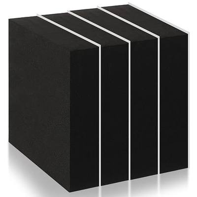 4 Pcs 1" Thick Foam Padding Sheet with Adhesive Backing Closed Cell | 4 Inch x 4 Inch, Self Stick Neoprene Insulation Foam Sheet Black for Furniture Cars Speakers