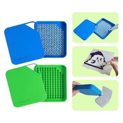 2 Pcs 5mm Fuse Beads Picking Tray Kit with Total 296 Holes | Efficient Sorting Tools with Effortless Beads Recovery, User-Friendly for Iron Bead Beginners ,Blue and Green