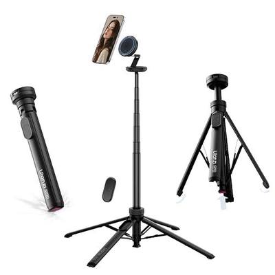 ULANZI Magnetic Phone Tripod, MT85 Auto Open Tripod for Magsafe with Enhanced 4-Leg, 60'' Selfie Stick Extendable Phone Stand, Content Creator Essentials for iPhone 17/16/15/14/13/12 Black