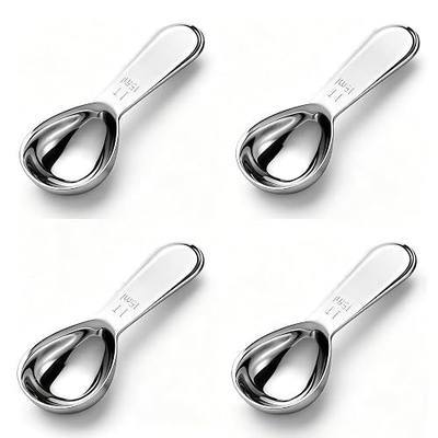 4-Pack Coffee Scoop – 1 Tablespoon (15ml) Stainless Steel Measuring Spoons, Compact Short Handle for Ground Coffee, Tea, and Powder