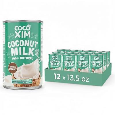 COCOXIM 100% Natural Coconut Milk, 400ml, Pack of 12, Zero Sugar | Rich and Creamy for cooking, Kosher certified, gluten and dairy free, no additives, great in curries, smoothies and desserts