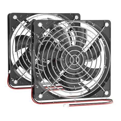 120mm x 25mm IP67 Waterproof Cooling Fan 12V DC, XH2.54 2Pin Connector, Dual Ball Bearing Brushless Axial Fan 2 Pack