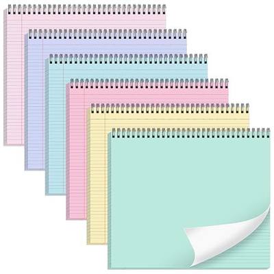 gisgfim 6 Packs 9.5" x 11" Landscape Note Pads College Ruled Notebooks Perforated NotePads 40 Sheets Punched Top Spiral Bound Notebooks 80GSM Lined Notepads for School,Office,Home(Pastel Color)