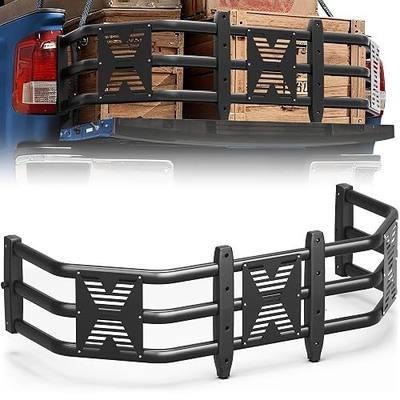 Truck Bed Extender 59"- 69" Adjustable Length, Heavy Duty Aluminum Tailgate Extender with Reinforced Panel, Drill Required, Fits for Ford F150/250/350, Ram 1500-3500, Silverado/Sierra, Tundra,Titan