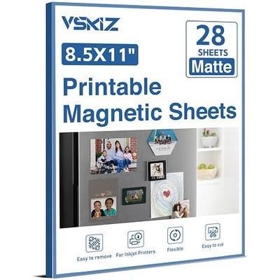 28 Pcs Printable Magnetic Sheets 8.5x11 Inch Matte Magnet Paper Sheet | Non Adhesive Magnetic Paper for Inkjet Printers, Flexible Magnet Photos for DIY Crafts