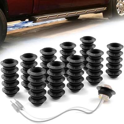 PSEQT 3/4'' Round Rubber Grommets for 3/4'' LED Lights, Waterproof Gasket with Inner Hole and Grooves for Secure Fastening, Fit for 0.75-inch Round LED Side Clearance Tail Marker Lights (Pack of 50)