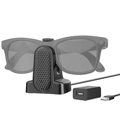 Portable Charging Stand for Ray-Ban Meta Smart Glasses, Charger Stand with 3.3 ft Charging Cable USB A Charger, Charging Dock Charger Station for Wayfarer, Headliner, Skyler, Oakley Meta HSTN (Black)