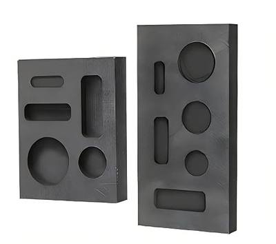 2 Piece MINI Graphite Molds for Casting Gold Silver Aluminum Copper Brass, HOMOMSAE Small High-Purity DIY Metal Ornaments Melting Refining