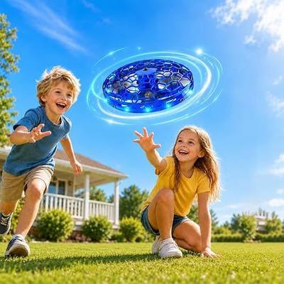 Flying Orb Ball for Kids, Hand Controlled Mini Drone, LED UFO Toy Ages 6-12 | indoor Mini Drone with Obstacle Avoidance, 360° Flip(Blue)