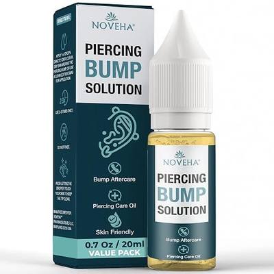 NOVEHA Piercing Bump Solution 20ml for Keloid Reduction | Soothing Solution Tea Tree Oil Formula for Scars & Keloid Bump Removal | Safe & Natural Piercing Aftercare Skin Recovery for Face & Body