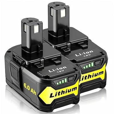 2 Packs High Capacity Replacement for Ryobi 18v Battery P108 P104 P105 P102 P103 P122 P109 Li-ION Compatible with Ryobi 18V ONE+ System Cordless Power Tools and Charger