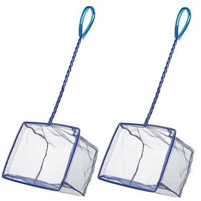 Pawfly 5''/6'' Fish Net for Fish Tank, Aquarium Net with Braided Metal Handle and Nylon Mesh, Small Fish Net Minnow Net for Pond Freshwater and Saltwater