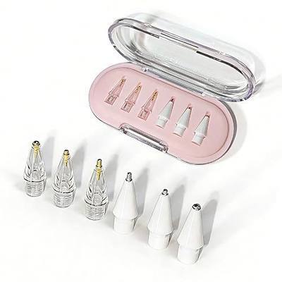 for Apple Pencil Tips Replacement Compatible with Apple Pencil | 1st & 2nd Generation, iPad Stylus Replacement Nibs, Smooth Writing Pencil Tip for iPad with Storage Case ( 6 Pack, Pink )