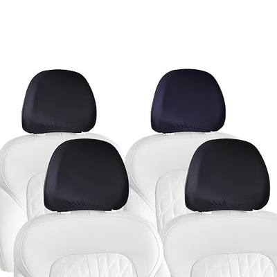 ALLANSING Lycra Car Headrest Covers 4-Pack - 2-Way Stretch & Superior Fit, Stain & Wear Protection, Machine Washable, Fits Cars/SUVs/Trucks/Minivans (Black)