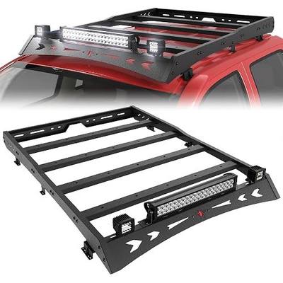 Roof Rack for 2005-2023 Tacoma Double Cab with Lights Bar | Built for Rooftop Tents, Camping Gear, Overland Adventures, Extra Cargo Capacity, No Drill, Full Platform, 800LBS Capacity
