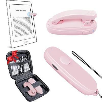 Kindle Page Turner Remote Control: Pad Ereader Page Turner,Rechargeable Amazon Button Clicker,Kindle Scroller Paperwhite Scribe Oasis Android Tablets Reading Accessories Gifts (Pink -1 Clip)