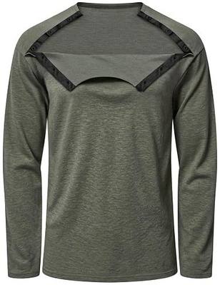 Chemo Port Shirts for Men Women Long Sleeve Post Shoulder Surgery Recovery Shirts Snap Off Chemotherapy Clothing Unisex