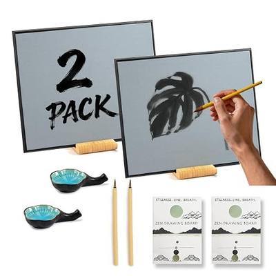 AOVOA 2 Pack Buddha Zen Drawing Board - Zen Water Drawing Board with Drawing Breathing Instruction for Meditation, Relaxing and Mindfulness Practice - Unique Gifts