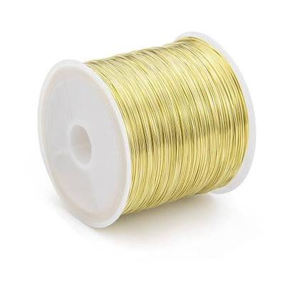 262FT 24 Gauge Jewelry Wire for Jewelry Making Gold Copper Beading Wire | Gold Plated Bendable Thin Metal Wire Bulk for Necklace Bracelet Crafts