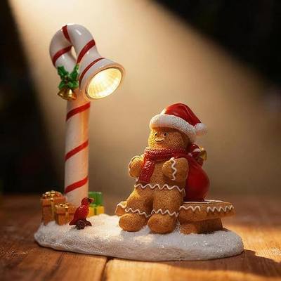 Christmas Gingerbread Man Decorations Indoor Home Decor Christmas Gingerbread Man Figurines Winter for Table Top Centerpiece Fireplace Decor Cute Decoration Gift(GB)