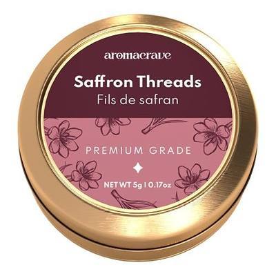 AROMACRAVE Premium Spanish Saffron Threads – 5g (0.17oz) – Hand-Harvested Pure Red Saffron, Grade A+ All-Natural Spice for Cooking, Tea, Paella, Rice & Skincare (5 Gram)