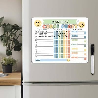 Hadley Designs Magnetic Chore Chart for Kids – Behavior Chart for Kids at Home, Dry Erase Weekly Reward Charts for Children at Home, Responsibility Tracker for Weekly Tasks, Green Toddler Chore Board