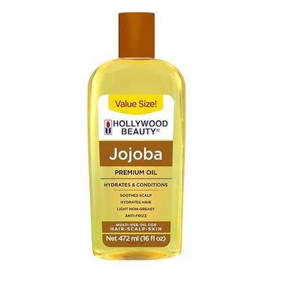 Hollywood Beauty Jojoba Oil for Hair, Scalp, and Skin, VALUE SIZE 16 fl oz - Hydrates and Conditions