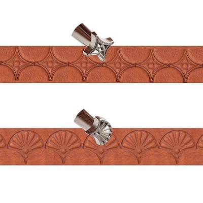 Leather Stamps,2Pcs Stamping Tools for Craft Working G109 84-92 | Two different border stamp designs for varied creative options