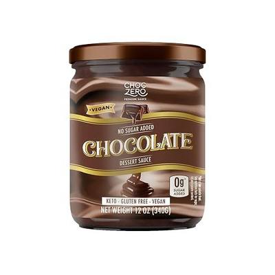 ChocZero Sugar Free Chocolate Sauce, Chocolate Syrup & Dessert Topping | Vegan, No Sugar Alcohols, Keto, Low Carb, High Fiber, Gluten Free, 12 oz Jar
