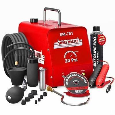 AutoLine Pro *2025 New Model* Automotive High Volume Smoke Machine - EVAP Leak Detector with Built-in Air Compressor - Model 701B – EVAP Vacuum Exhaust Smoke Detector Tools Kit - Red