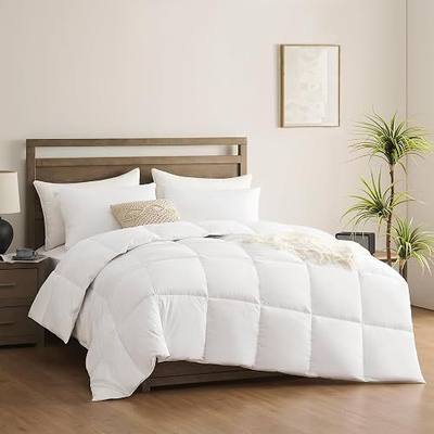 ACCURATEX King Duvet Insert Comforter, Cotton Shell, 400GSM Fill, 104x90 | Thick Down Alternative Comforter, Box-Stitch with Edge Piping, 8 Corner Tabs, Winter Hotel Quilt, OEKO-TEX Certified