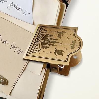 ANATTASOUL Dragon Castle Travel Journal Clip for DIY Use | Vintage Journal Clips to Hold Journal Open Decorative Heavy Duty Notebook Clip for Notebook, Photo, Office Kitchen Home