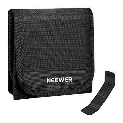 NEEWER 82mm Filter Case, Trifold Foldable Splash Resistant Protective Carry Pouch Storage Bag Accessories, Holds Up to Three 82mm Round Camera Lens Filters, PB15