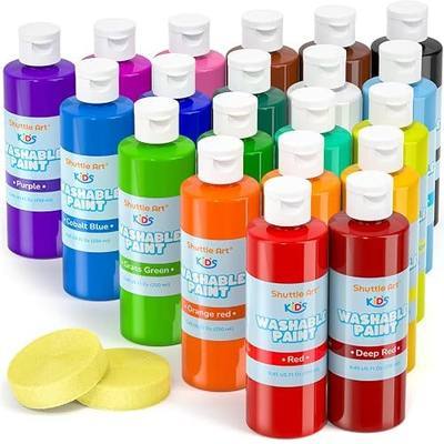 Shuttle Art 20 Colors Washable Paint for Kids, 8.45 oz Bulk Tempera Paint, Non-Toxic Kids Washable Paint for Art and Crafts, School & Home Must Haves