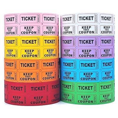 Homrelaxy 17600 Double Raffle Tickets, 2200 Tickets Per Roll, Assorted 50/50 Raffle Tickets Roll for Events, Entry, Carnivals, and Door Prizes(Blue/Red/Green/Yellow/Orange/Purple/White/Pink)