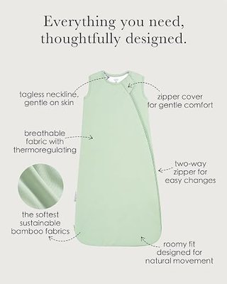 Bamboo Viscose 1.0 Tog Sleep Sack | Soft Breathable Baby Sleeping Bag, Wearable Blanket Baby, 2-Way Zipper