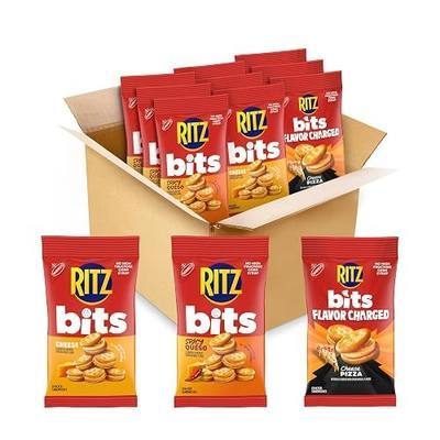 RITZ Bits Flavor Charged Sandwich Crackers Variety Pack, Snacks for Kids and Adults, Lunch Snacks, 9-3 oz Bags