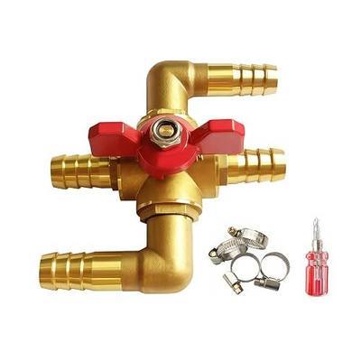 Solid Brass 3/4 Inch Heater Control Valve,3/4" Hose Barb Automotive Bypass Valve Fitting,Car Air Conditioning Ball Valve with Switch
