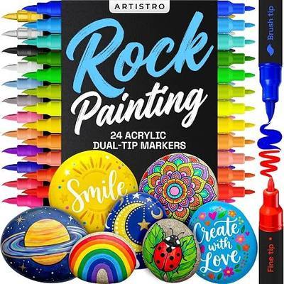 ARTISTRO 24 Rock Acrylic Paint Markers - Painting Kit for Kids and Adults - Art & Craft Supplies Paint Pens